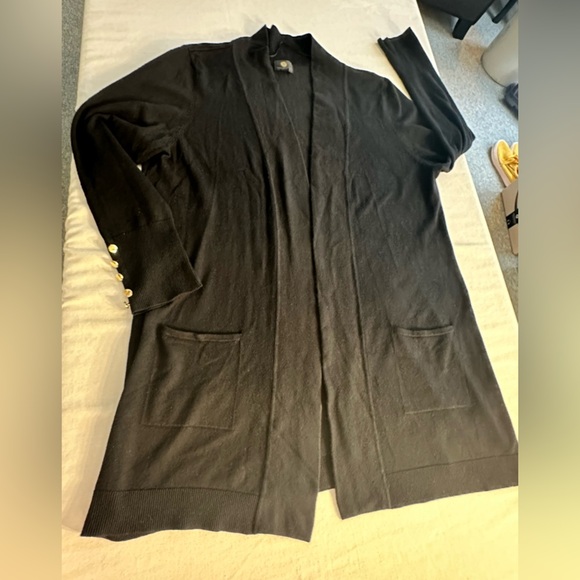 JM Collection Open Front Black Cardigan Size XXL Whimsigoth Normcore Fall - Picture 8 of 8